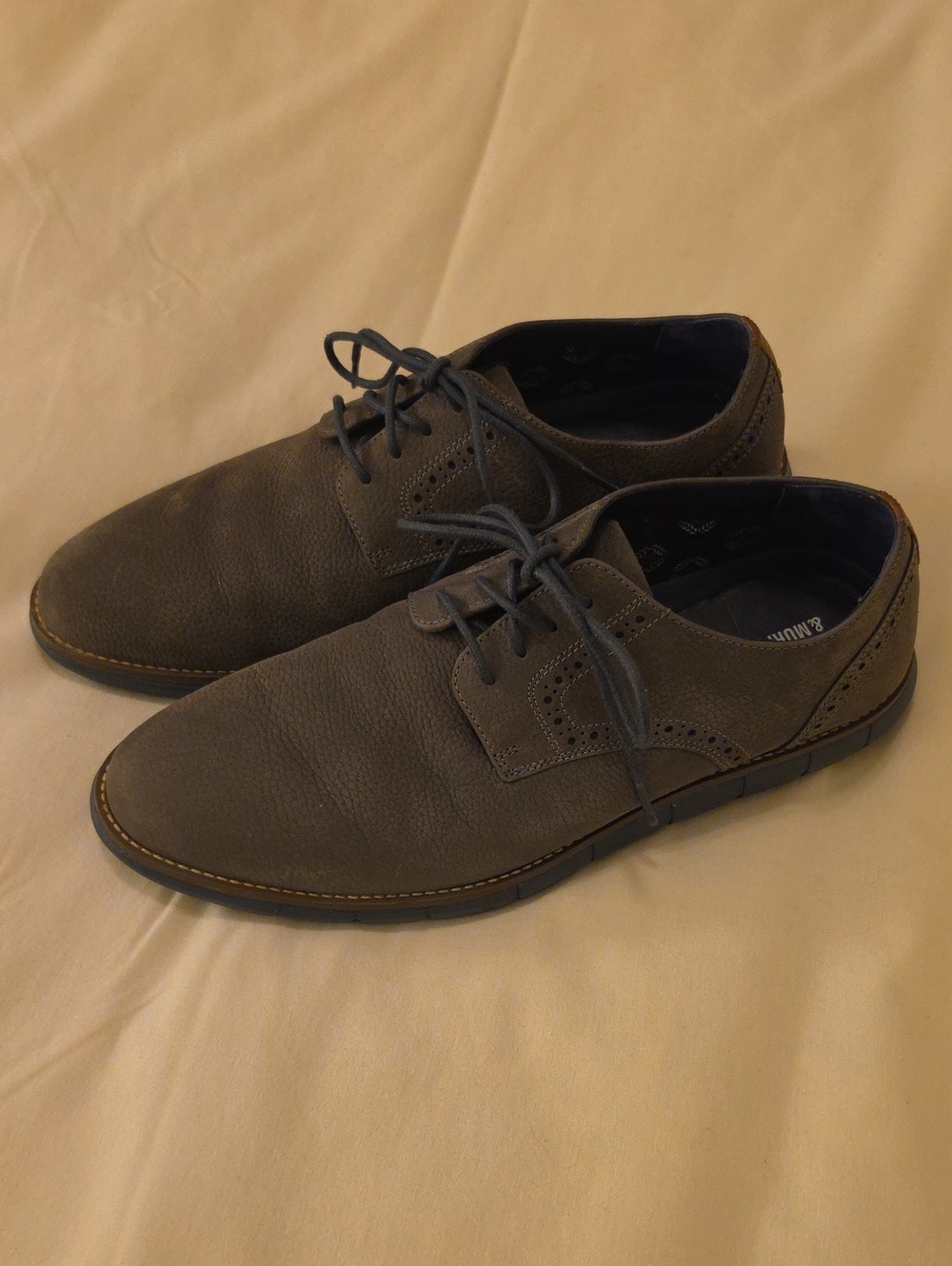 Johnston & Murphy Charcoal Gray Lace-Up Derby Shoes